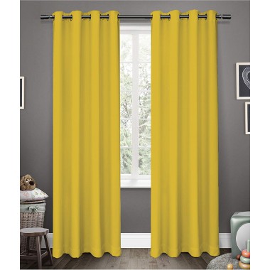 Curtainwala Kurtains2fly Yellow 614 Polyester Darkening Blackout Curtains 2 Panels