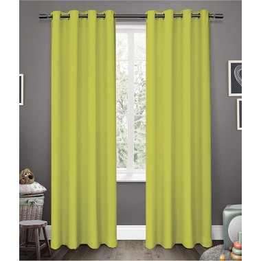 Kurtains2fly Polyester Green 615 Darkening Blackout Curtains 2 Panels