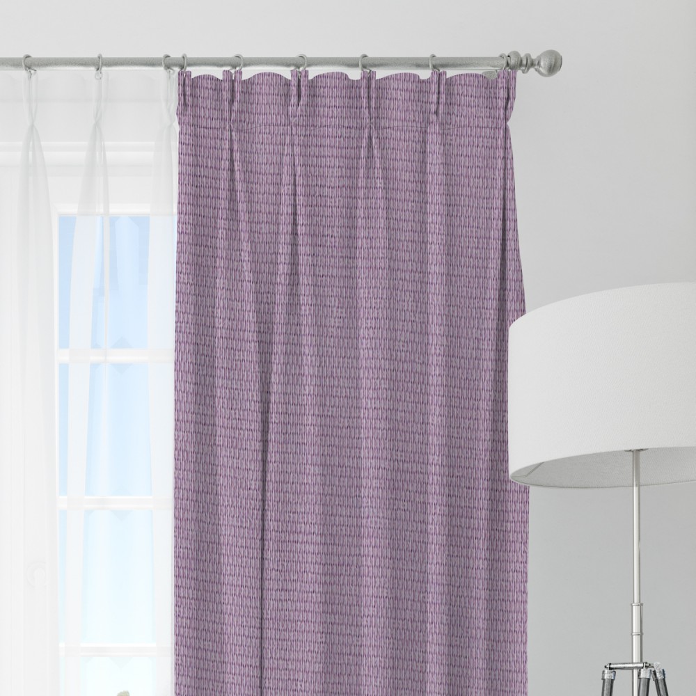 Self Textured Pink Polyester Blackout Curtain (2 Panels)